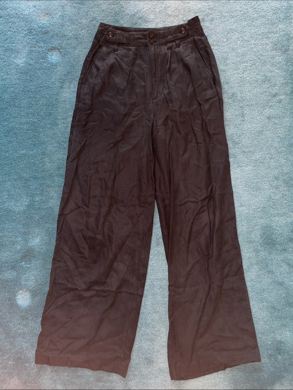 Madewell Men's Black Wide-Leg Pleated Chinos